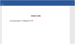 Ini Cara Membuat Simbol Ceklis / Centang (✓) Di Dokumen