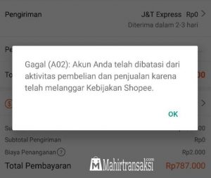 11 Cara Menangani Gagal A02 Shopee Dibatasi Biar Akun Kembali